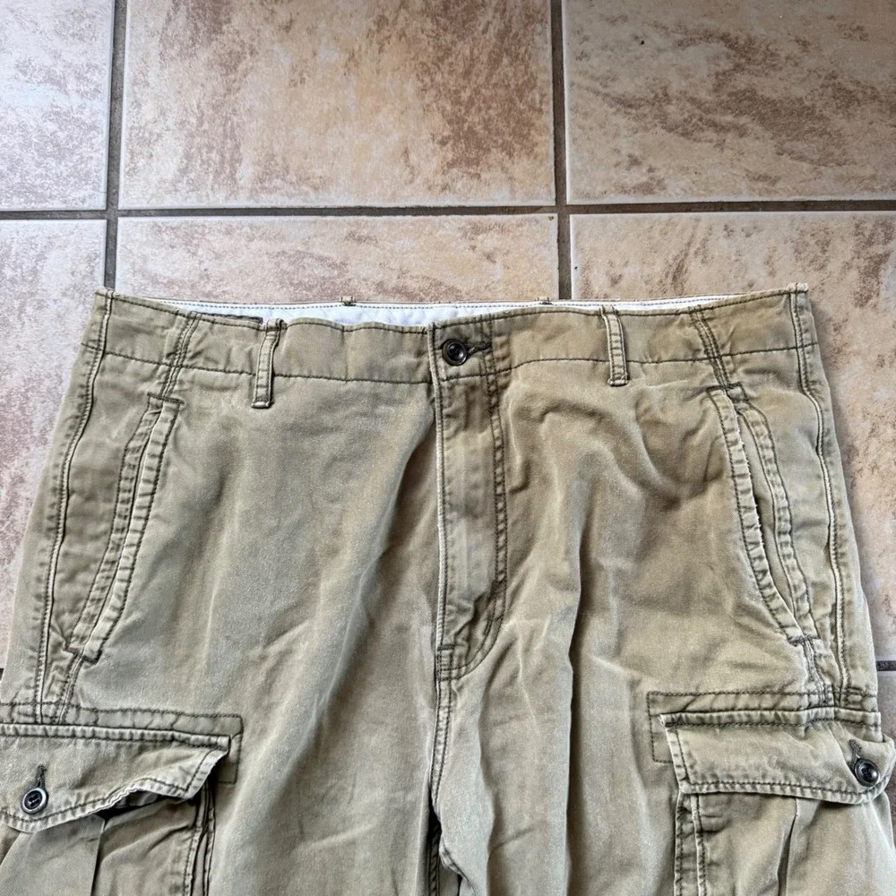 Levis Mens Cargo Pants 36x34 Khaki Olive Drab Cotton‎ Straight Leg